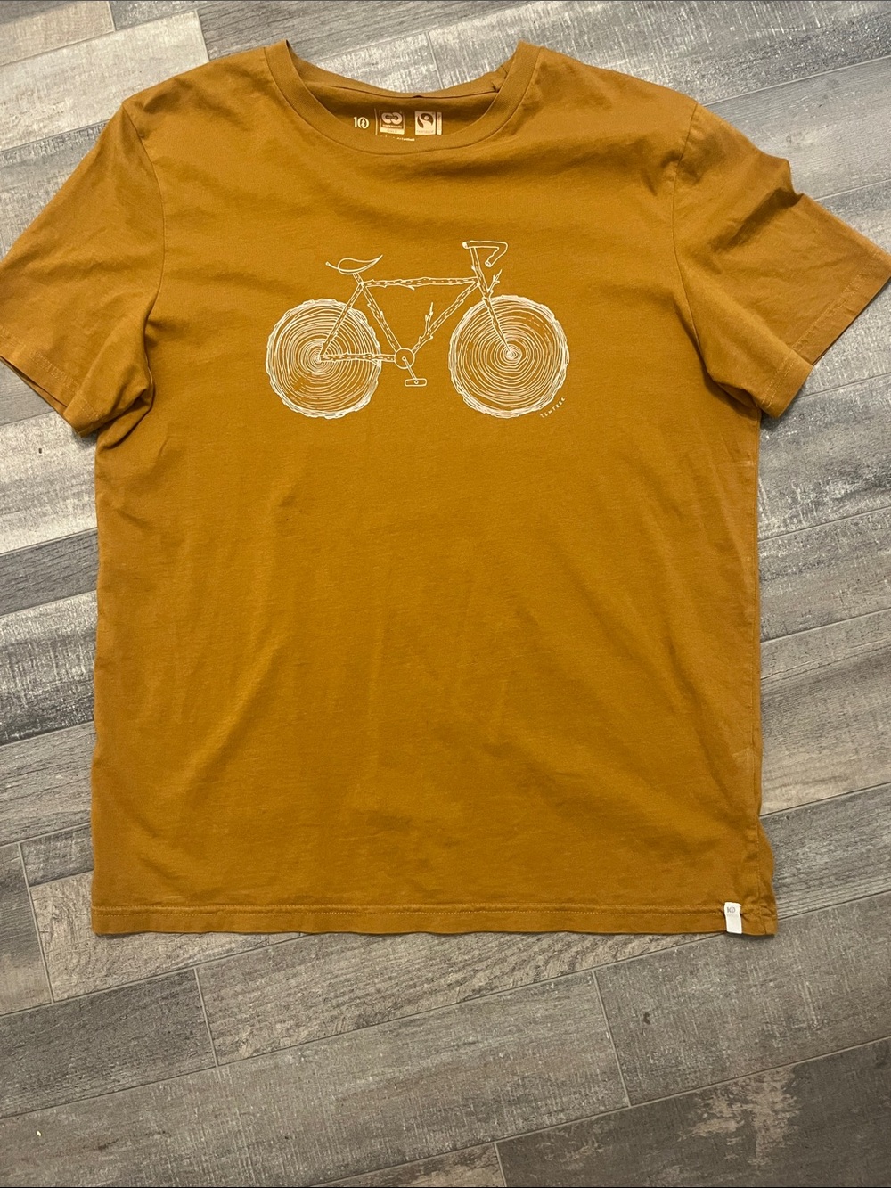 tentree Men's Rust-Brown Bicycle Graphic Tee